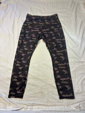 LegEnd Active Womens Brown Camo High-Waisted Leggings Size Large